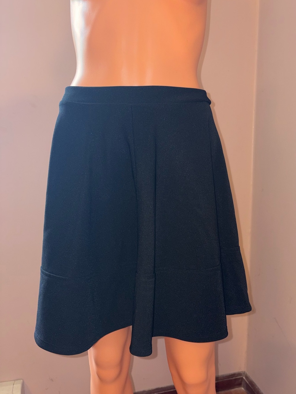 Lulu's Black Circle Skirt with Subtle Paneling